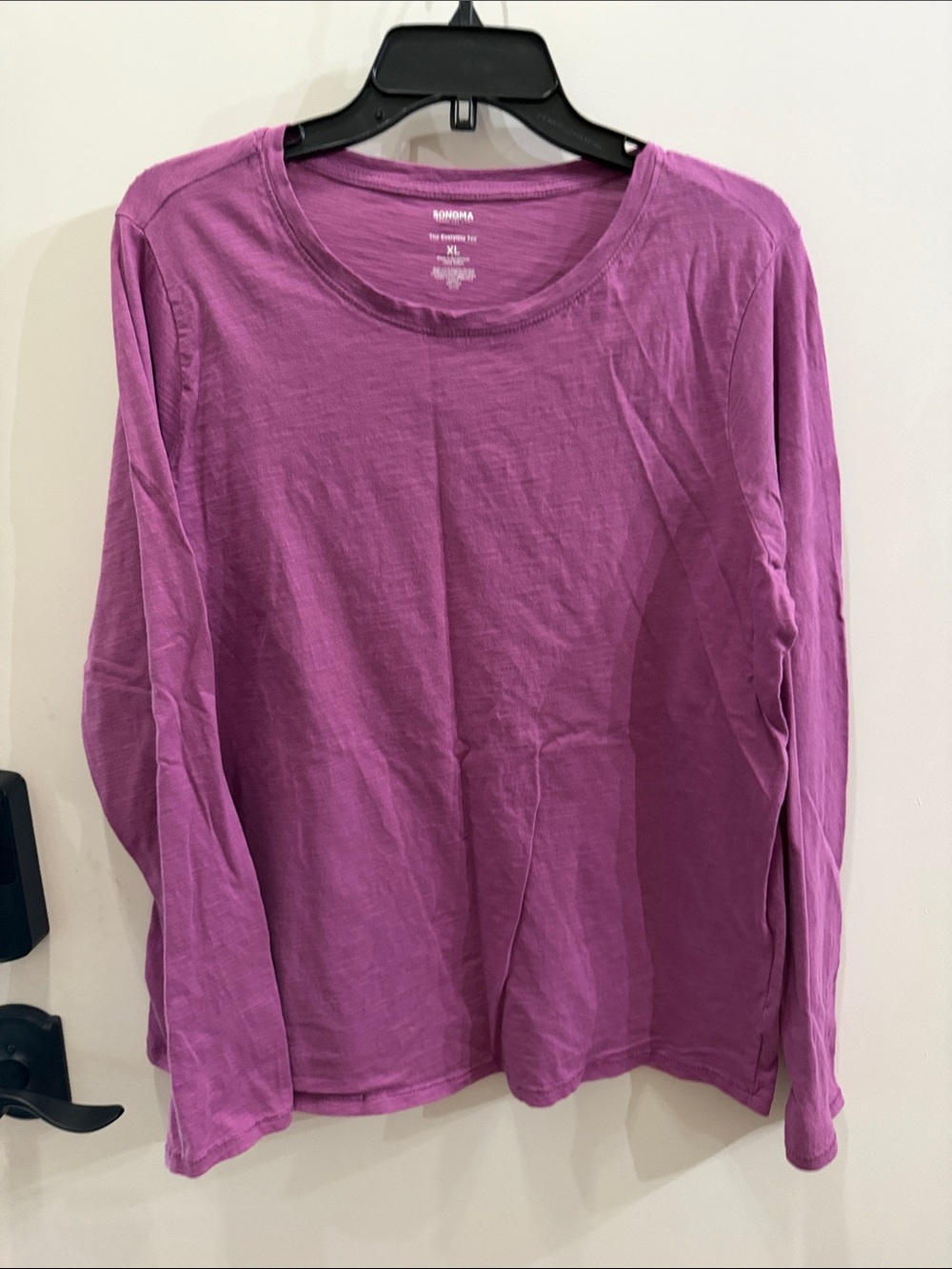 Sonoma Purple Long Sleeve Crewneck Top